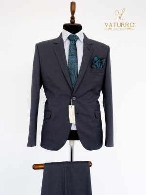 Costum barbati slim fit Gri închis