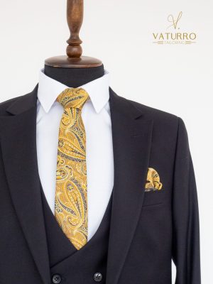 Costum barbati slim fit 3 piese NEGRU