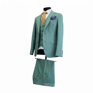 Costum bărbați slim fit, VERDE MENTA